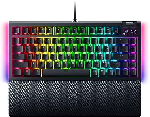 Razer BlackWidow V4 Tastiera meccanica da gioco 75%: design sostituibile a caldo, compatta e resistente, interruttori tattili arancioni Chroma RGB-MF Roller & tasti multimediali Comodo