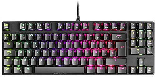 Mars Gaming MKREVOPROWBRES Preto, Tastiera Meccanica RGB, TKL+ NUM, Switch Marrone, Spagnolo