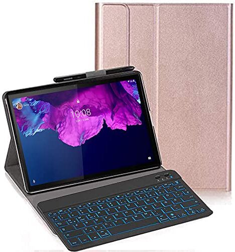 C/N Tastiera Custodia per Lenovo Tab P11 Pro 11.5", [Italiana Layout] 7 Colori Backlit Tastiera Wireless Con Custodia Protettiva Per Lenovo Tab P11 Pro 11.5" TB-J706F/J706L, Rosa oro