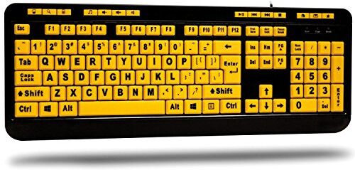 ADESSO AKB-132UY USB QWERTY Inglese Nero, Giallo tastiera