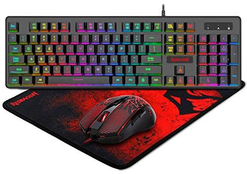 Redragon S107 Kit da Gioco Tastiera, Mouse e Pad