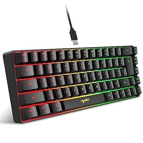 HUIOP V200 Wired K68 RGB Streamer Mini tastiera da gioco Tastiera a membrana a 19 tasti senza conflitti ma sensazione meccanica per gioco/ufficio,Tastiera RGB