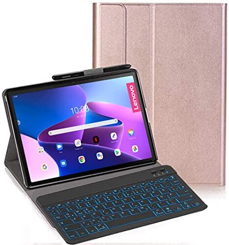 YHFZR Tastiera Custodia per Lenovo Pad Plus 11.5'' 2023 TB-350FU, [Italiana Layout] 7 Colori Backlit Tastiera Wireless Con Custodia Protettiva Per Lenovo Pad Plus 11.5'' 2023 TB-350FU, Rosa oro