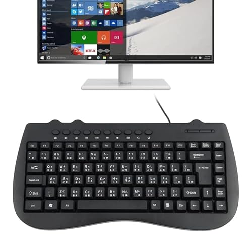 YEYOUCAI KB-301B Multimedia Notebook Mini Wired Keyboard, Cangjie Version (Black)