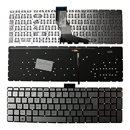 Power4Laptops Keyboards4Laptops Francese Retroilluminato Argento Tastiera sostitutiva per portatili compatibile con HP Pavilion 15-ab218TU