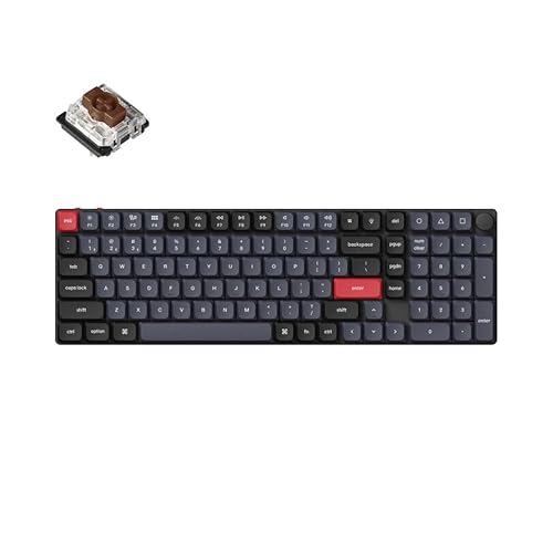 Keychron K17 Pro Tastiera meccanica senza fili QMK/VIA a basso profilo con manopola programmabile Numpad Bluetooth/Cablato RGB Compatibile con Mac Windows Linux Gateron Brown