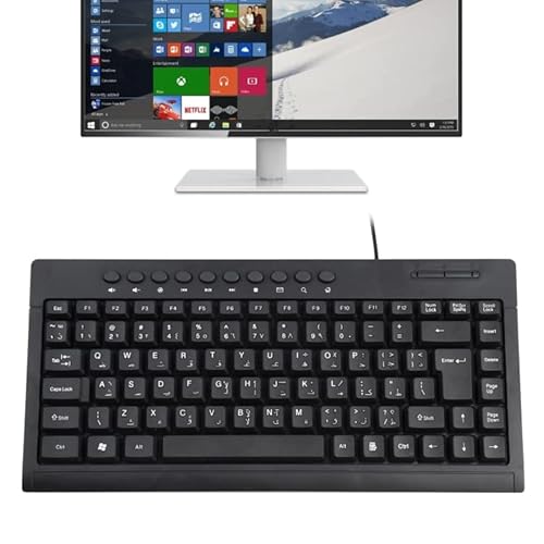 LICHONGGUI KB-301A Multimedia Notebook Mini Wired Keyboard, Arabic Version (Black)