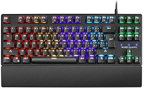 MARSGAMING Mars Gaming MKXTKL, Tastiera meccanica da gioco, RGB, Interruttore blu, Layout PT