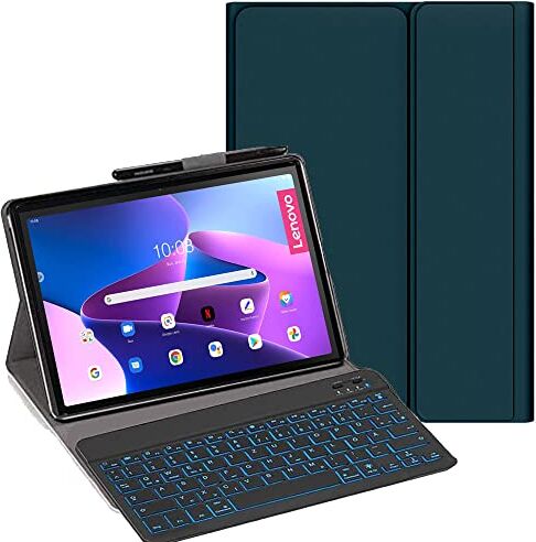 YHFZR Tastiera Custodia per Lenovo Pad Plus 11.5'' 2023 TB-350FU, [Italiana Layout] 7 Colori Backlit Tastiera Wireless Con Custodia Protettiva Per Lenovo Pad Plus 11.5'' 2023 TB-350FU, Verde