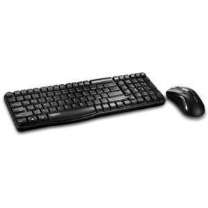 Rapoo RP X1800S UI-B Tastiera multimediale wireless + mouse X1800S – Nero (QWERTY US Layout) Rapoo RP X1800S UI-B Tastiera multimediale wireless + mouse X1800S – Nero (QWERTY US Layout)