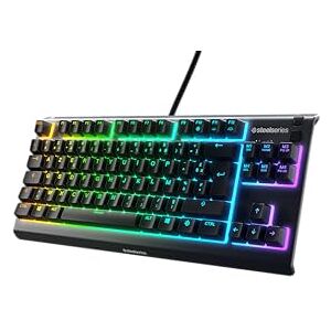 SteelSeries Apex 3 TKL, RGB tastiera da gaming , Fattore di forma compatto senza tastierino numerico studiato per gli eSport, Illuminazione RGB a 8 zone, Layout Francese AZERTY SteelSeries Apex 3 TKL, RGB tastiera da gaming , Fattore di forma compatto senza tastierino numerico studiato per gli eSport, Illuminazione RGB a 8 zone, Layout Francese AZERTY