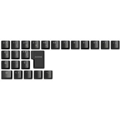 GLORIOUS Gaming 24 ABS Doubleshot Keycaps V2 (layout spagnolo) Stampaggio a iniezione bicolore, anti-scolor., simboli trasparenti per RGB, adatti alle basi MX, layout spagnolo Nero GLORIOUS Gaming 24 ABS Doubleshot Keycaps V2 (layout spagnolo) Stampaggio a iniezione bicolore, anti-scolor., simboli trasparenti per RGB, adatti alle basi MX, layout spagnolo Nero