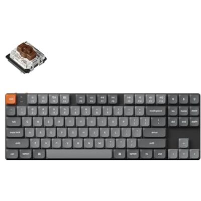 Keychron K1 Max Tastiera Meccanica Custom ultrasottile QMK/VIA Bluetooth wireless/cablata USB, 2.4 GHz Hot Swappable TKL Layout, RGB-LED, Gaming Tastiera con Low-Profile Gateron Brown Switch Keychron K1 Max Tastiera Meccanica Custom ultrasottile QMK/VIA Bluetooth wireless/cablata USB, 2.4 GHz Hot Swappable TKL Layout, RGB-LED, Gaming Tastiera con Low-Profile Gateron Brown Switch