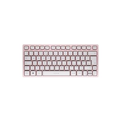 CHERRY KW 7100 MINI BT, Tastiera Multidispositivo Compatta con 3 Canali Bluetooth, Layout per il Regno Unito (QWERTY), Design Piatto, con Custodia di Trasporto, Blossom CHERRY KW 7100 MINI BT, Tastiera Multidispositivo Compatta con 3 Canali Bluetooth, Layout per il Regno Unito (QWERTY), Design Piatto, con Custodia di Trasporto, Blossom