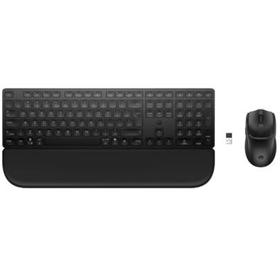 HP 580C Combo Tastiera e Mouse Wireless Multidispositivo con Poggiapolsi Magnetico (Bluetooth, 2,4 GHz, 22 Tasti Programmabili, Tasto Copilot, Mouse 4000 DPI) QWERTY Italiano, Nero HP 580C Combo Tastiera e Mouse Wireless Multidispositivo con Poggiapolsi Magnetico (Bluetooth, 2,4 GHz, 22 Tasti Programmabili, Tasto Copilot, Mouse 4000 DPI) QWERTY Italiano, Nero