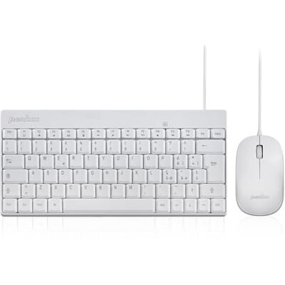 Perixx PERIDUO-212 Set Mouse e Mini Tastiera USB Cablata per Windows, Tasti Scelta Rapida e Multimediali, Layout Italiano QWERTY, Bianco Perixx PERIDUO-212 Set Mouse e Mini Tastiera USB Cablata per Windows, Tasti Scelta Rapida e Multimediali, Layout Italiano QWERTY, Bianco