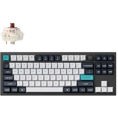 Keychron Q3 Max Tastiera Meccanica Senza Fili, Completa in Alluminio, Bluetooth 2,4 GHz, Layout QMK TKL, LED RGB, Hot-swappable Gateron Brown Switch con Mac Windows Linux Nero Keychron Q3 Max Tastiera Meccanica Senza Fili, Completa in Alluminio, Bluetooth 2,4 GHz, Layout QMK TKL, LED RGB, Hot-swappable Gateron Brown Switch con Mac Windows Linux Nero