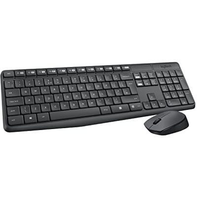 Kit Tastiera e Mouse Wireless Logitech MK235 - Dimensioni standard, Grigio Kit Tastiera e Mouse Wireless Logitech MK235 - Dimensioni standard, Grigio