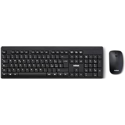 Nilox NXKMWIT011, Kit Tastiera e Mouse Wireless con Distanza Operativa di 10m, Tastiera con Layout Italiano, Mouse con Sensore Ottico da 1600 DPI, Compatibile con Windows, Linux e Mac Nilox NXKMWIT011, Kit Tastiera e Mouse Wireless con Distanza Operativa di 10m, Tastiera con Layout Italiano, Mouse con Sensore Ottico da 1600 DPI, Compatibile con Windows, Linux e Mac