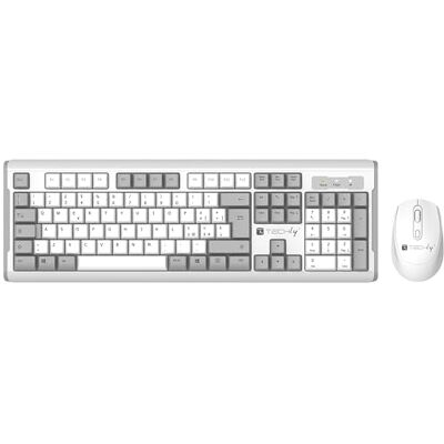 Techly 623660 Kit Tastiera e Mouse 1600 Dpi Wireless Bianco e Grigio Bianco/Grigio Techly 623660 Kit Tastiera e Mouse 1600 Dpi Wireless Bianco e Grigio Bianco/Grigio