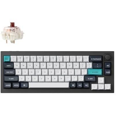Keychron Q2 Max Tastiera Meccanica Senza Fili, Manopola Programmabile QMK/VIA, 2,4 GHz/Bluetooth 5.1/USB, 65% RGB Compatto, Hot-Swap con Gateron Brown Switch per Mac Windows Linux Nero Keychron Q2 Max Tastiera Meccanica Senza Fili, Manopola Programmabile QMK/VIA, 2,4 GHz/Bluetooth 5.1/USB, 65% RGB Compatto, Hot-Swap con Gateron Brown Switch per Mac Windows Linux Nero