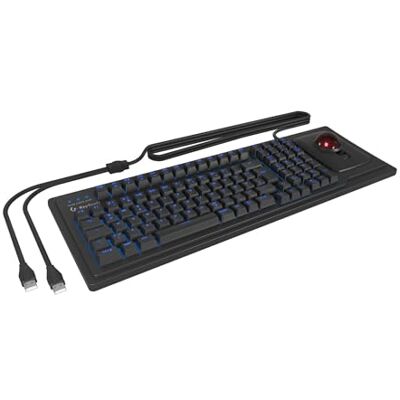 KeySonic KSK-8202ELU-T (DE)・Tastiera meccanica full-size con grande trackball, layout QWERTZ DE, (61102) KeySonic KSK-8202ELU-T (DE)・Tastiera meccanica full-size con grande trackball, layout QWERTZ DE, (61102)