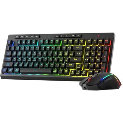 Redragon BS142 Combo Tastiera Mouse Gaming Senza Fili RGB US Redragon BS142 Combo Tastiera Mouse Gaming Senza Fili RGB US