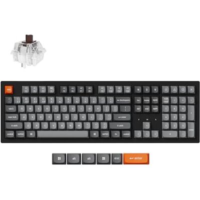Keychron K10 MAX RGB Tastiera meccanica wireless sostituibile a caldo 2,4 GHz/Bluetooth/USB-C, interruttore marrone, telaio in plastica ABS, design full size (108 tasti), nero Keychron K10 MAX RGB Tastiera meccanica wireless sostituibile a caldo 2,4 GHz/Bluetooth/USB-C, interruttore marrone, telaio in plastica ABS, design full size (108 tasti), nero