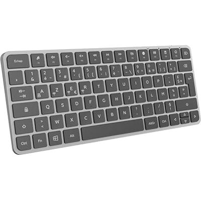 Mobility Lab – KP430W Mini – Tastiera compatta senza fili Multi-connessioni – AZERTY, ricevitore USB 2.4 Ghz + 3 Bluetooth, 12 scorciatoie multimediali, ricarica rapida tramite USB-C – Windows Mobility Lab – KP430W Mini – Tastiera compatta senza fili Multi-connessioni – AZERTY, ricevitore USB 2.4 Ghz + 3 Bluetooth, 12 scorciatoie multimediali, ricarica rapida tramite USB-C – Windows