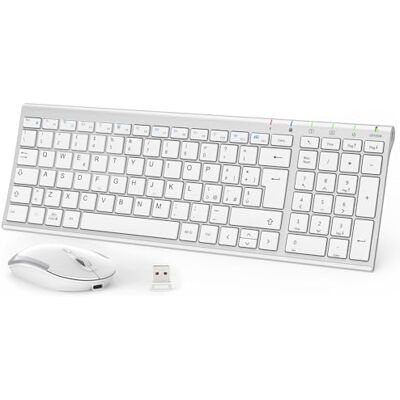 iClever Tastiera e Mouse Wireless Bluetooth Ricaricabile Silenzioso 2.4 GHz iClever Tastiera e Mouse Wireless Bluetooth Ricaricabile Silenzioso 2.4 GHz