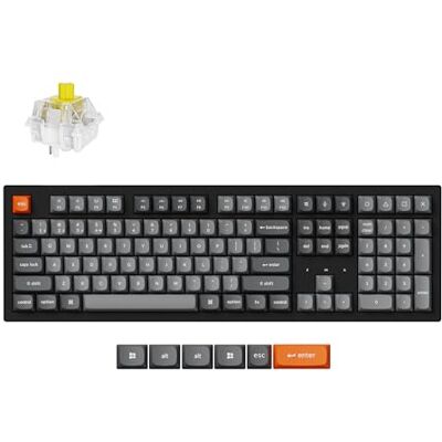 Keychron K10 MAX Tastiera meccanica wireless, 2,4 GHz/Bluetooth/USB-C, RGB, QMK/VIA, Macro programmabili, Hot-swap, PBT Keycaps, Per Mac Windows, Super Banana Switch Keychron K10 MAX Tastiera meccanica wireless, 2,4 GHz/Bluetooth/USB-C, RGB, QMK/VIA, Macro programmabili, Hot-swap, PBT Keycaps, Per Mac Windows, Super Banana Switch