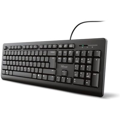 Trust Primo Tastiera Wired Silenziosa Belga AZERTY, Resistente agli Spruzzi, Cavo USB da 1,8 m, Tastiera PC, Portatile, Computer, Windows, Mac OS Nero Trust Primo Tastiera Wired Silenziosa Belga AZERTY, Resistente agli Spruzzi, Cavo USB da 1,8 m, Tastiera PC, Portatile, Computer, Windows, Mac OS Nero