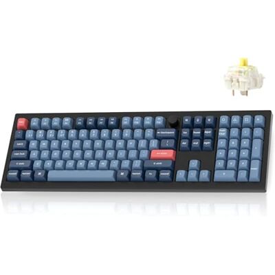Keychron V6 Max Tastiera meccanica Wireless, 2,4 GHz/Bluetooth/USB-C 3 modalità di retroilluminazione RGB QMK/VIA Macro programmabile, tasti PBT Hot-Swappable per Mac Windows Gateron Jupiter Banana Keychron V6 Max Tastiera meccanica Wireless, 2,4 GHz/Bluetooth/USB-C 3 modalità di retroilluminazione RGB QMK/VIA Macro programmabile, tasti PBT Hot-Swappable per Mac Windows Gateron Jupiter Banana