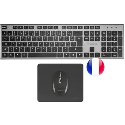 Tacens ZENITH, Combo Wireless 3in1 con Tecnologia DualLink 2.4 GHz, Tastiera a Completo Full-Size con SmartKey Copilot AI, Mouse Ottico 3200 DPI, Tappetino Nanotessile, Lingua Francese, Nero Tacens ZENITH, Combo Wireless 3in1 con Tecnologia DualLink 2.4 GHz, Tastiera a Completo Full-Size con SmartKey Copilot AI, Mouse Ottico 3200 DPI, Tappetino Nanotessile, Lingua Francese, Nero