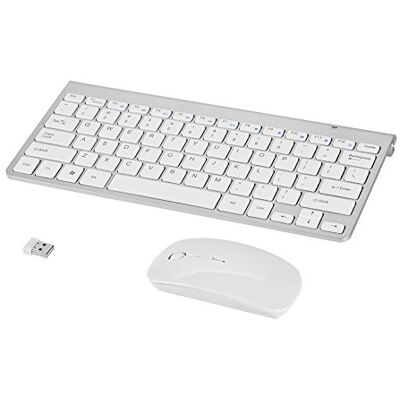 VBESTLIFE Kit Tastiera e Mouse Wireless Slim Impermeabile Tastiera e Mouse Set Combo da 2,4 GHz per iOS iOS PC XP / 7/8 e Altre Attrezzature(Argento) VBESTLIFE Kit Tastiera e Mouse Wireless Slim Impermeabile Tastiera e Mouse Set Combo da 2,4 GHz per iOS iOS PC XP / 7/8 e Altre Attrezzature(Argento)