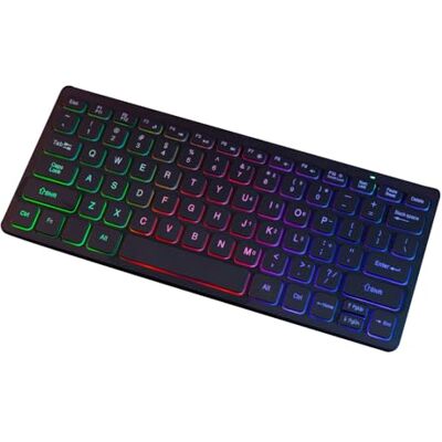 REITINGE Tastiera sottile con cavo 78keys Piccola tastiera Colorata Retroilluminazione a LED Carattere Keycaps traslucidi per ufficio e gioco REITINGE Tastiera sottile con cavo 78keys Piccola tastiera Colorata Retroilluminazione a LED Carattere Keycaps traslucidi per ufficio e gioco