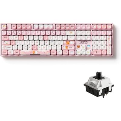 Akko Tastiera da gioco wireless 5108B Plus Tastiera da gioco Bubu & Dudu Rosa Hot-Swap Tastiera meccanica Tri-Mode Retroilluminazione RGB, Interruttore pre-lubrificato per pianoforte Akko Tastiera da gioco wireless 5108B Plus Tastiera da gioco Bubu & Dudu Rosa Hot-Swap Tastiera meccanica Tri-Mode Retroilluminazione RGB, Interruttore pre-lubrificato per pianoforte