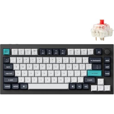 Keychron Q1 Max QMK/VIA Tastiera meccanica senza fili, interamente in metallo, tasti programmabili, tastiera a 2,4 GHz/Bluetooth/Cavo con Hot-Swappable, Carbon Black, Gateron Jupiter Red Keychron Q1 Max QMK/VIA Tastiera meccanica senza fili, interamente in metallo, tasti programmabili, tastiera a 2,4 GHz/Bluetooth/Cavo con Hot-Swappable, Carbon Black, Gateron Jupiter Red
