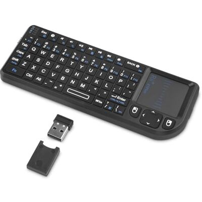 Rii Mini tastiera Bluetooth 2.4G con retroilluminato e touchpad per Smart TV, HTPC Rii Mini tastiera Bluetooth 2.4G con retroilluminato e touchpad per Smart TV, HTPC