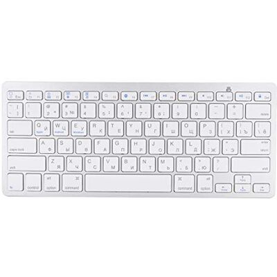 Topiky Tastiera russa Bluetooth, 78 tasti Pulsante mobile ultrasottile Tastiera wireless russa per mac, per Android, per Bianco argento Topiky Tastiera russa Bluetooth, 78 tasti Pulsante mobile ultrasottile Tastiera wireless russa per mac, per Android, per Bianco argento
