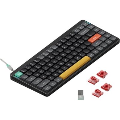 nuphy Air75 v2 QMK/VIA Tastiera Meccanica, 75% Tastiera wireless a basso profilo, Bluetooth 5.1, 2.4GHz e connessione cablata, compatibile con sistemi Windows e Mac Basalt Black Switch Cowberry nuphy Air75 v2 QMK/VIA Tastiera Meccanica, 75% Tastiera wireless a basso profilo, Bluetooth 5.1, 2.4GHz e connessione cablata, compatibile con sistemi Windows e Mac Basalt Black Switch Cowberry