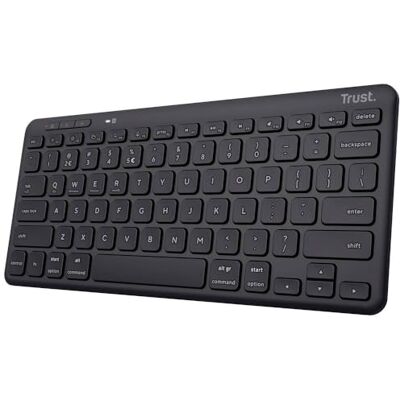 Trust Lyra tastiera Ufficio USB + RF Wireless + Bluetooth Tedesco Nero (LYRA COMPACT WIRELESS KEYBOARD DE) Versione Tedesca Trust Lyra tastiera Ufficio USB + RF Wireless + Bluetooth Tedesco Nero (LYRA COMPACT WIRELESS KEYBOARD DE) Versione Tedesca