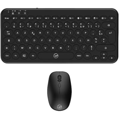 Mobility Lab MOBILKTY Lab CP420W Mini Combo Mini Tastiera + Mouse Wireless Tastiera AZERTY compatta con tasti rotondi, mouse con clic silenziosi con DPI regolabili Windows Mobility Lab MOBILKTY Lab CP420W Mini Combo Mini Tastiera + Mouse Wireless Tastiera AZERTY compatta con tasti rotondi, mouse con clic silenziosi con DPI regolabili Windows