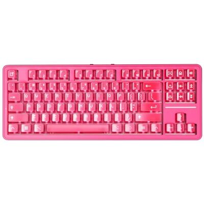 ATK Tastiera meccanica wireless A87 Pro, TKL a 87 tasti, montaggio con guarnizione, hot-swap, Tri-Mode RGB (rosa cristallo) ATK Tastiera meccanica wireless A87 Pro, TKL a 87 tasti, montaggio con guarnizione, hot-swap, Tri-Mode RGB (rosa cristallo)