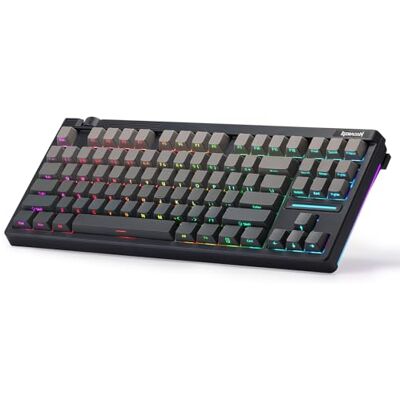 Redragon Tastiera da gioco RGB con guarnizione wireless K729 PRO all'80%, tastiera meccanica TKL a 3 modalità con controllo manopola, tasti in PBT sfumati, presa a sud hot-swap e smorzatore a 5 strati Redragon Tastiera da gioco RGB con guarnizione wireless K729 PRO all'80%, tastiera meccanica TKL a 3 modalità con controllo manopola, tasti in PBT sfumati, presa a sud hot-swap e smorzatore a 5 strati