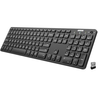 Arteck 2.4G Wireless Keyboard Ultra Slim Full Size Keyboard with Numeric Keypad and Media Hotkey for Computer/Desktop/PC/Laptop/Surface/Smart TV and Windows 10/8/ 7 Built-in Rechargeable Battery Arteck 2.4G Wireless Keyboard Ultra Slim Full Size Keyboard with Numeric Keypad and Media Hotkey for Computer/Desktop/PC/Laptop/Surface/Smart TV and Windows 10/8/ 7 Built-in Rechargeable Battery