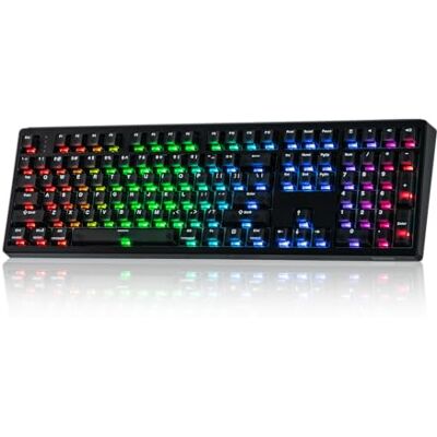 EPOMAKER HE108 Tastiera Wireless da Gioco, 8K Polling & 10000mAh, SOCD & DKS, Full-Sized Hall Effect Keyboard with Rapid Triggering, Custom Driver, RGB Backlit, PBT Keycap (Nero, Creamy Jade HE) EPOMAKER HE108 Tastiera Wireless da Gioco, 8K Polling & 10000mAh, SOCD & DKS, Full-Sized Hall Effect Keyboard with Rapid Triggering, Custom Driver, RGB Backlit, PBT Keycap (Nero, Creamy Jade HE)