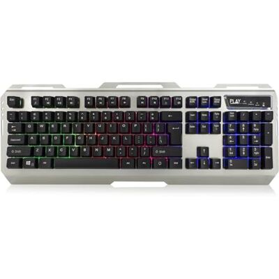 Ewent Tastiera Gaming Play QWERTY Layout Tedesco Iluminazione LED 3 Aree di Colore con Effetto Respirazione Tastiera Ergonomica Metallica Anti-Ghosting Cavo USB di Nylon Ewent Tastiera Gaming Play QWERTY Layout Tedesco Iluminazione LED 3 Aree di Colore con Effetto Respirazione Tastiera Ergonomica Metallica Anti-Ghosting Cavo USB di Nylon
