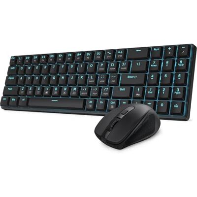Redragon BS8773 Combo Tastiera Mouse Wireless 78 Tasti 2.4G Meccanica Redragon BS8773 Combo Tastiera Mouse Wireless 78 Tasti 2.4G Meccanica