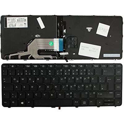 Power4Laptops Tedesco con Puntatore Telaio Nero Retroilluminato Nero Tastiera Sostitutiva per Portatili Compatibile con HP ProBook 430 G3 Power4Laptops Tedesco con Puntatore Telaio Nero Retroilluminato Nero Tastiera Sostitutiva per Portatili Compatibile con HP ProBook 430 G3